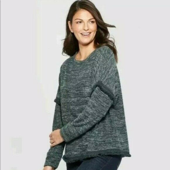 Knox Rose Oversized Sweater Fringe Hem